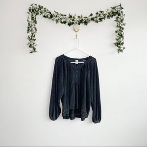 FREE PEOPLE WE THE FREE Gray Blue Slouchy Top